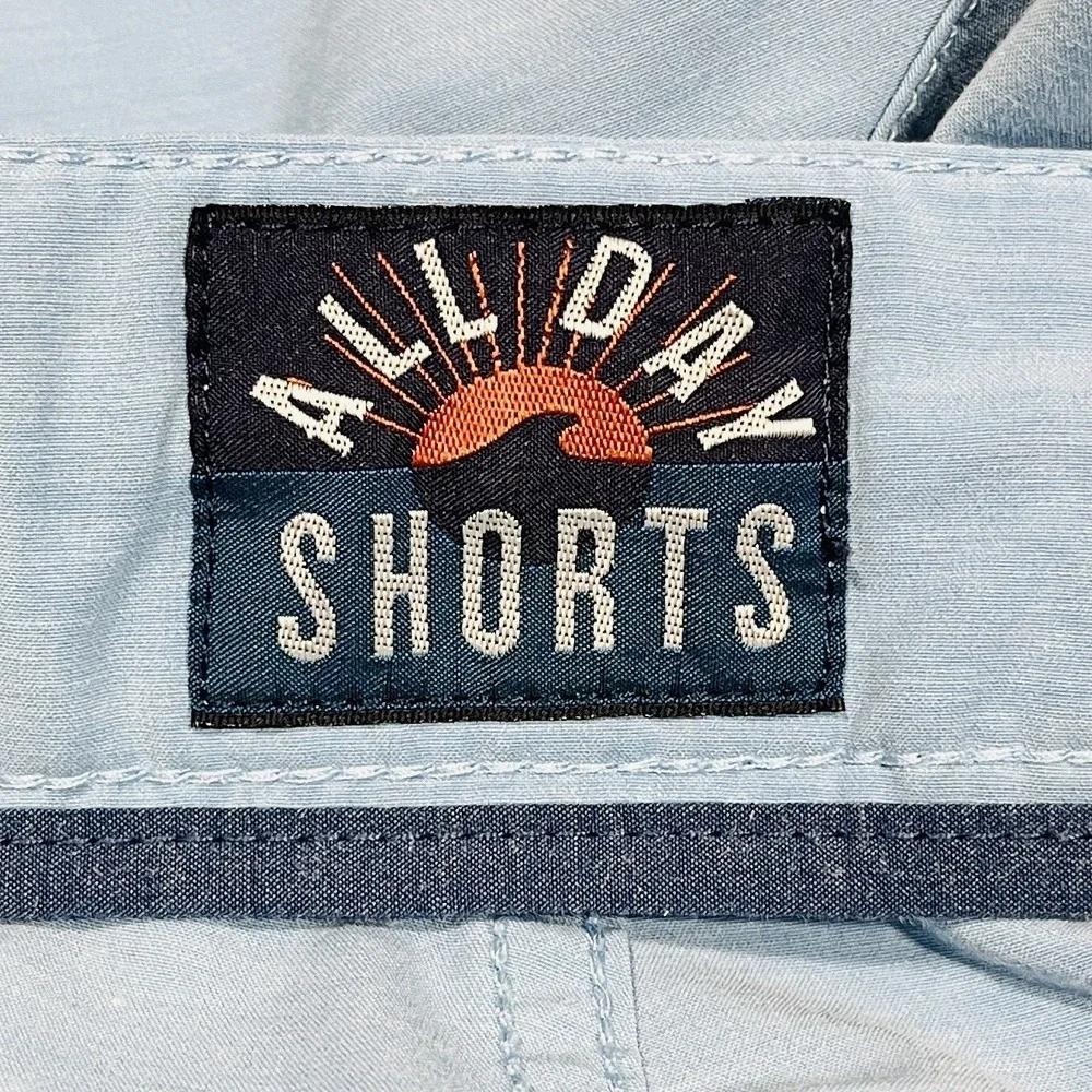 Faherty All Day Shorts Mens 38x9 Light Blue Performance Chinos Golf Preppy Beach